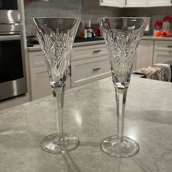 The millennium collection first toast Waterford Crystal two glass flutes